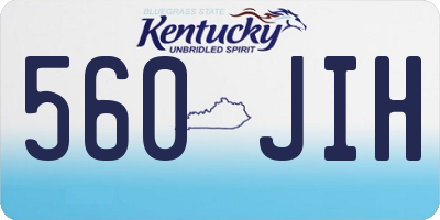 KY license plate 560JIH
