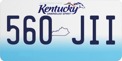 KY license plate 560JII