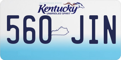 KY license plate 560JIN