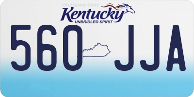 KY license plate 560JJA