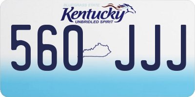 KY license plate 560JJJ