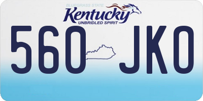 KY license plate 560JKO