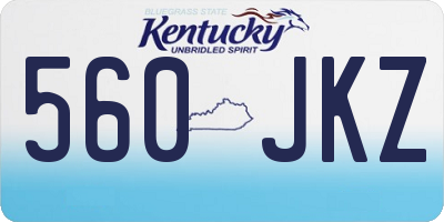 KY license plate 560JKZ