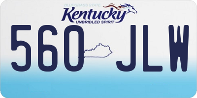 KY license plate 560JLW