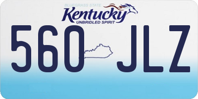 KY license plate 560JLZ