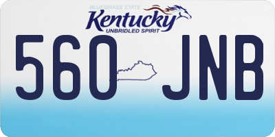 KY license plate 560JNB