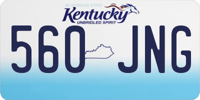 KY license plate 560JNG