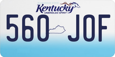 KY license plate 560JOF