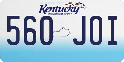 KY license plate 560JOI