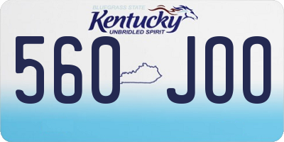 KY license plate 560JOO
