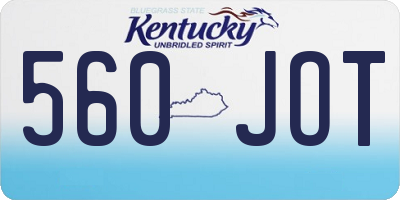 KY license plate 560JOT
