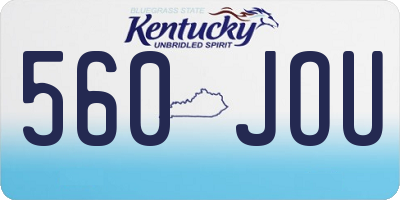 KY license plate 560JOU