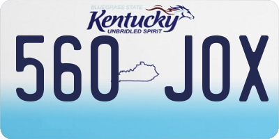 KY license plate 560JOX