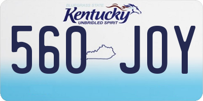 KY license plate 560JOY