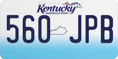KY license plate 560JPB