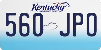 KY license plate 560JPO