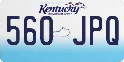 KY license plate 560JPQ
