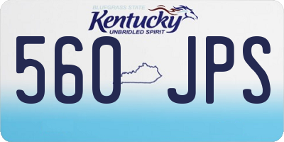KY license plate 560JPS