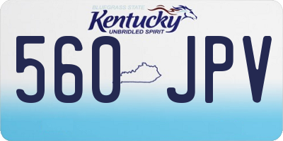 KY license plate 560JPV