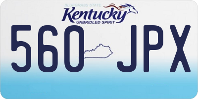 KY license plate 560JPX