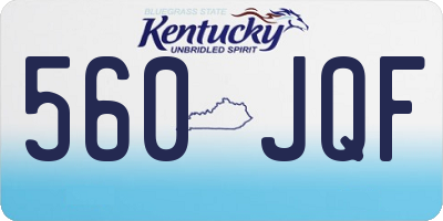 KY license plate 560JQF