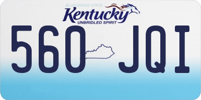 KY license plate 560JQI