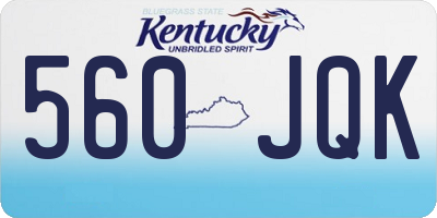 KY license plate 560JQK