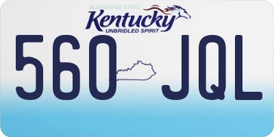 KY license plate 560JQL