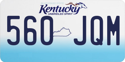 KY license plate 560JQM