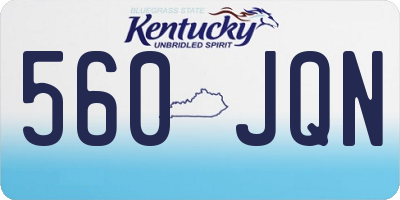 KY license plate 560JQN