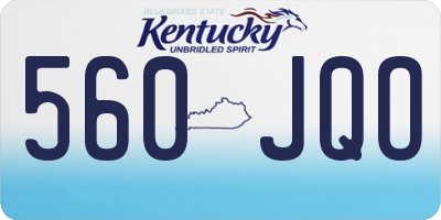KY license plate 560JQO