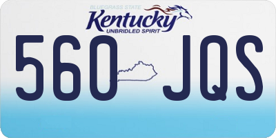 KY license plate 560JQS