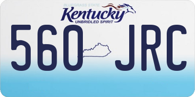 KY license plate 560JRC