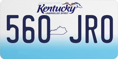KY license plate 560JRO