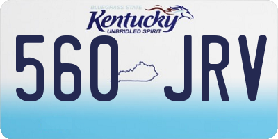 KY license plate 560JRV