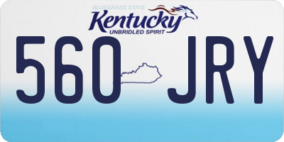 KY license plate 560JRY