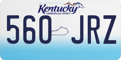 KY license plate 560JRZ