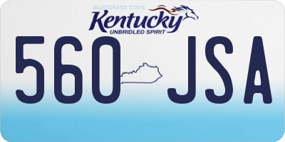 KY license plate 560JSA