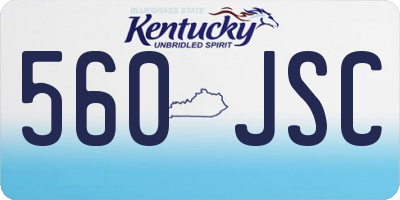 KY license plate 560JSC