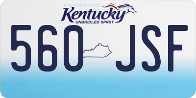 KY license plate 560JSF