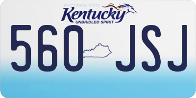 KY license plate 560JSJ
