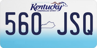 KY license plate 560JSQ