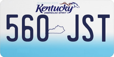 KY license plate 560JST