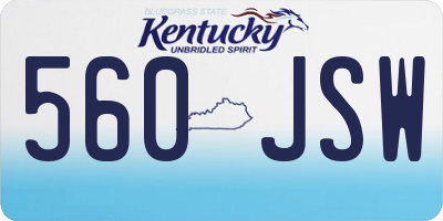 KY license plate 560JSW