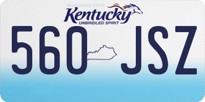 KY license plate 560JSZ