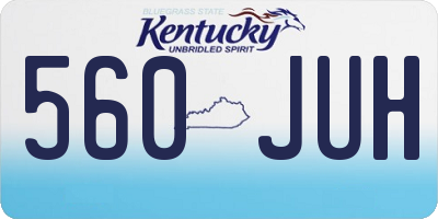 KY license plate 560JUH