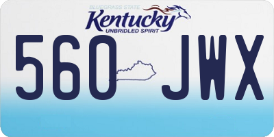 KY license plate 560JWX