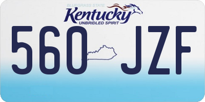 KY license plate 560JZF
