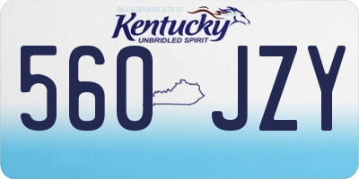 KY license plate 560JZY