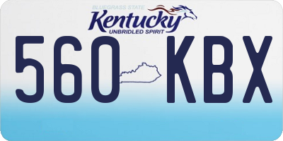 KY license plate 560KBX